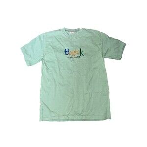 Vintage Bangkok Thailand Shirt Takingness Colour Single Stitch Green Embroidered